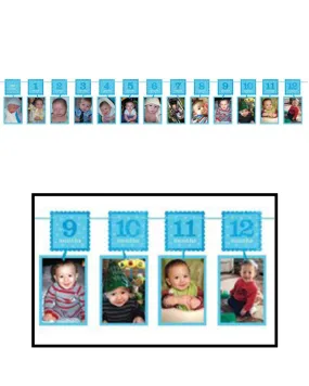 1st Birthday Blue Photo Garland