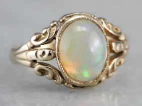 Antique Opal Ornate Gold Ring