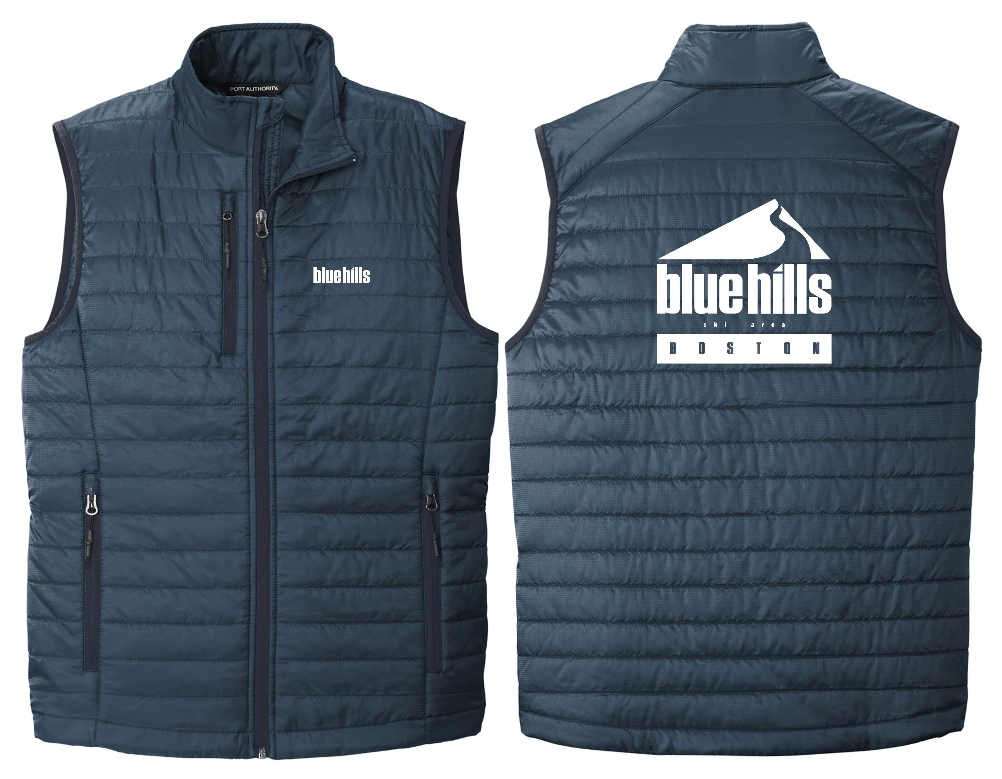 BHE - J851 - BLUE HILLS EMPLOYEE  NAVY Unisex Packable Puffer Vest