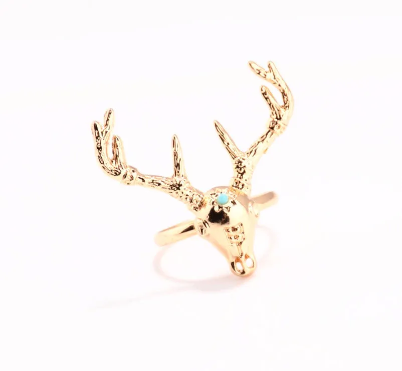 Deer Head Antler Ring