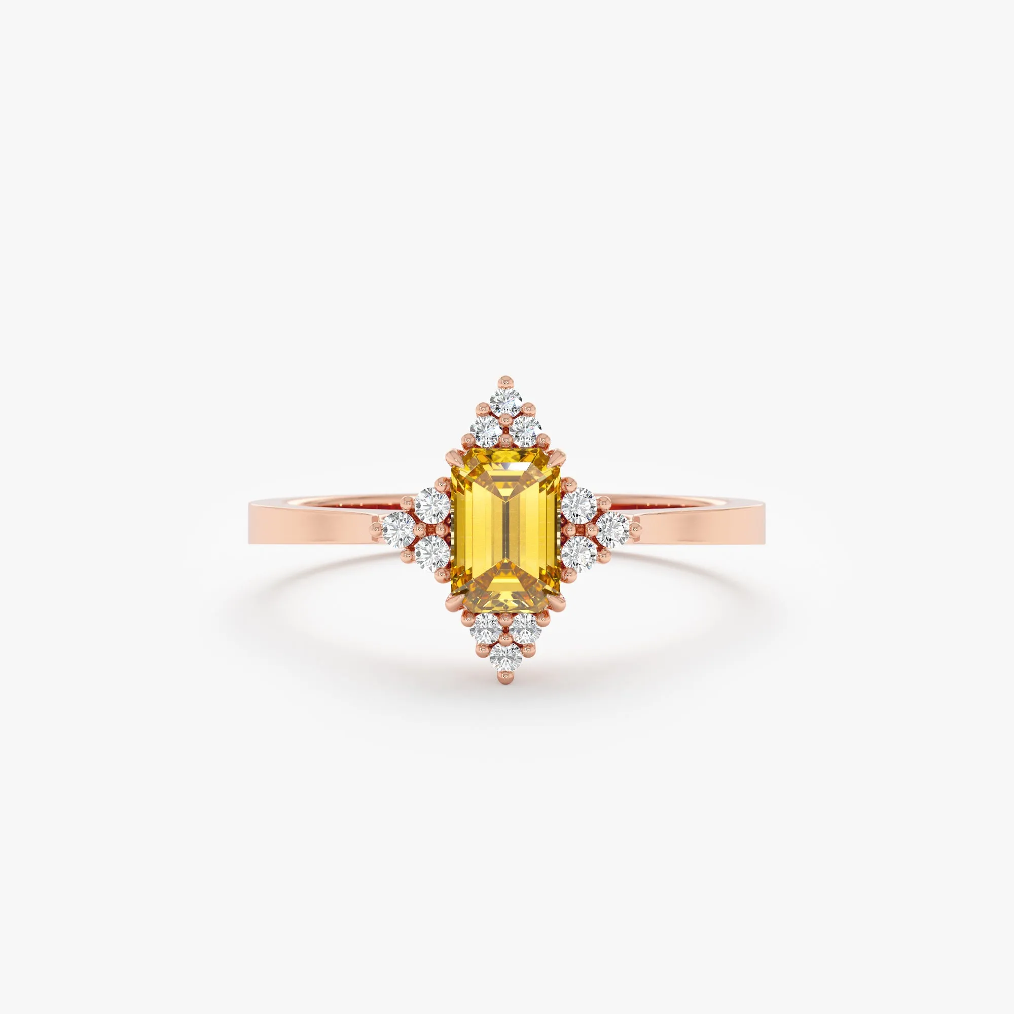 Diamond and Yellow Topaz Engagement Ring, Solara