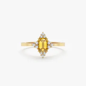 Diamond and Yellow Topaz Engagement Ring, Solara