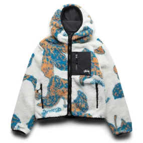 FLORAL SHERPA HOOD JACKET