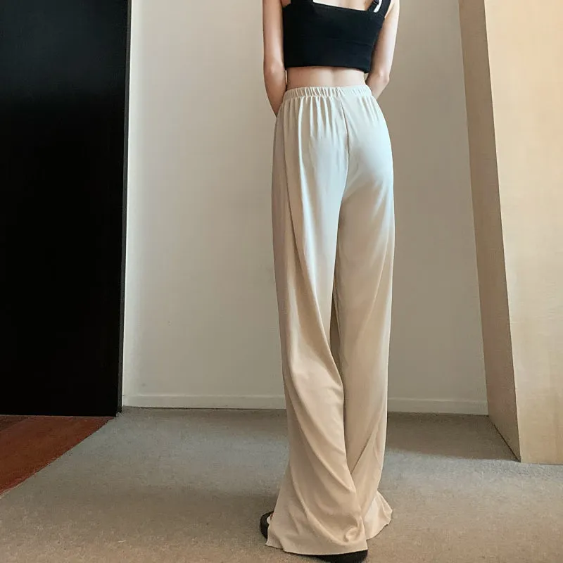 High Waist Sweatpants With Hem Split On Legs