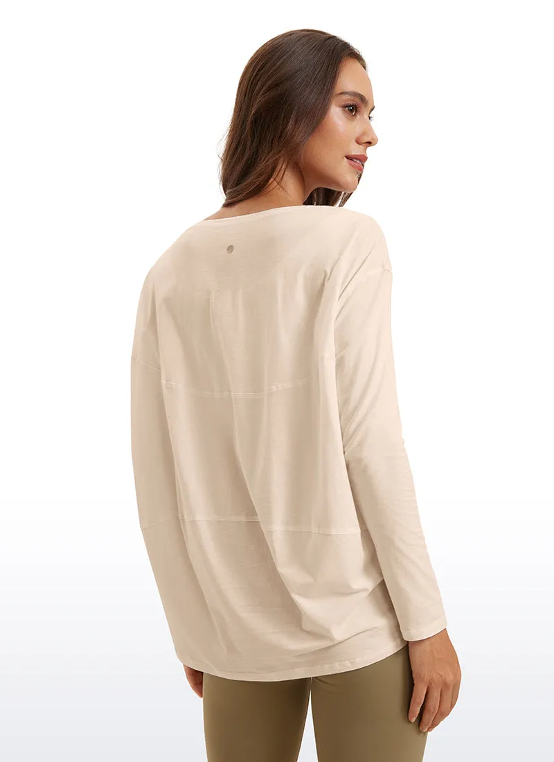 Pima Cotton Long Sleeves Boat Neck