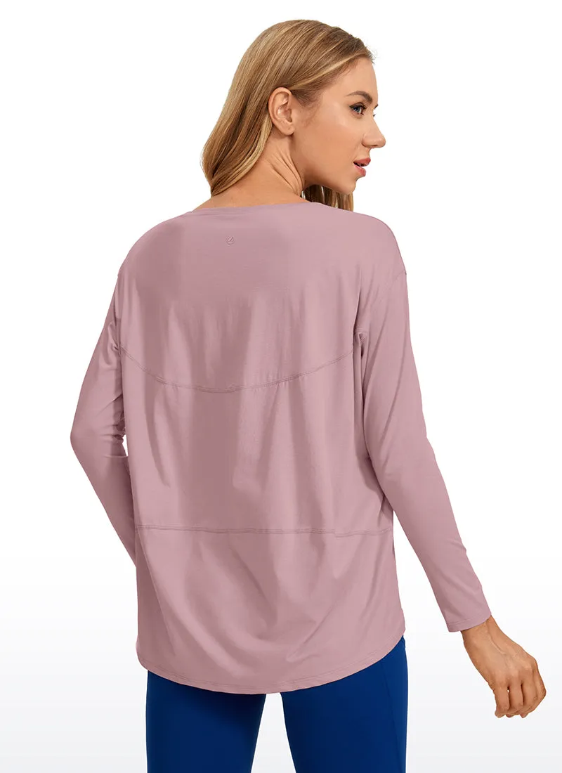 Pima Cotton Long Sleeves Boat Neck