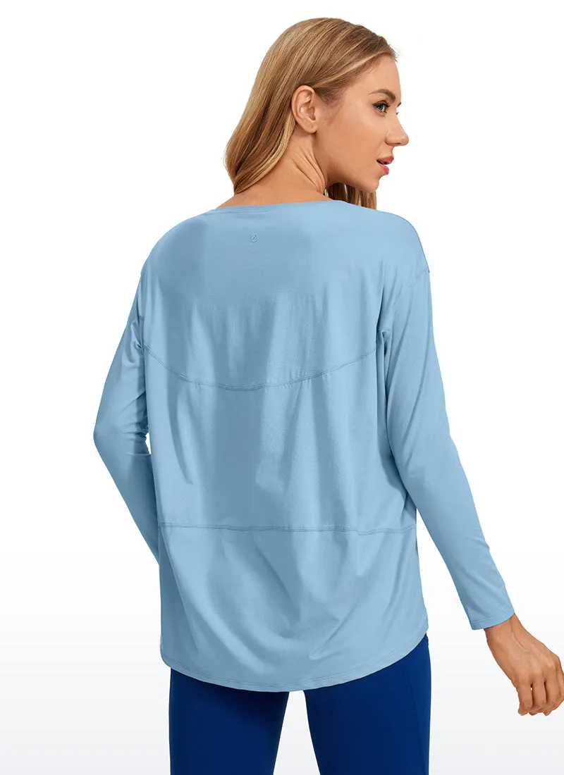 Pima Cotton Long Sleeves Boat Neck