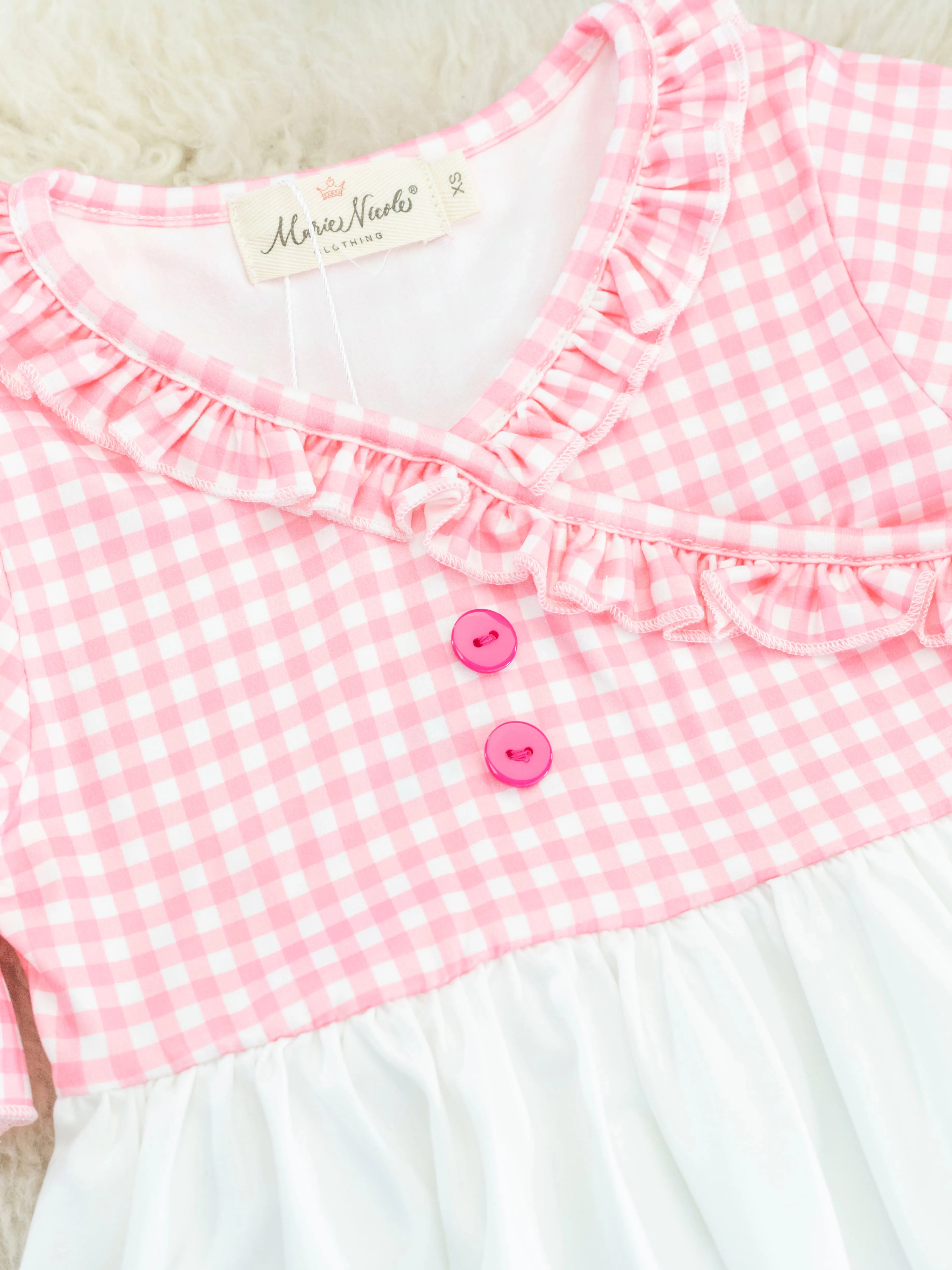 Pink Gingham Garden Ruffle Dress