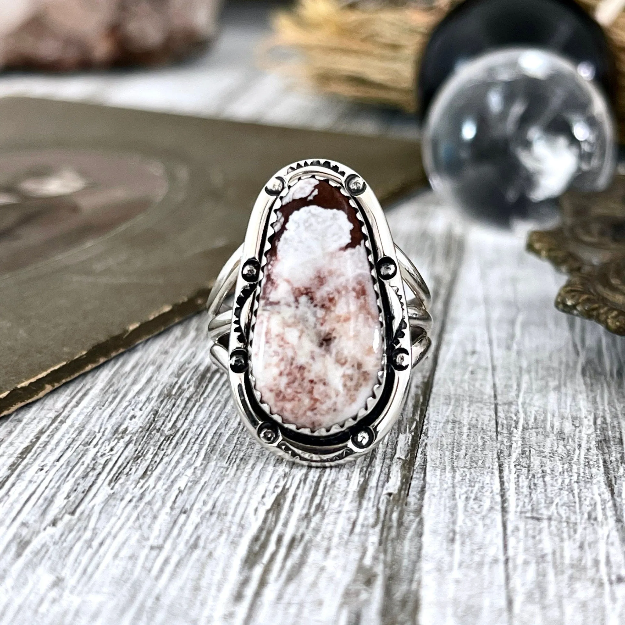 Size 8 Stunning Wild Horse Jasper Statement Ring Set in Sterling Silver Size 8 / Curated by FOXLARK Collection